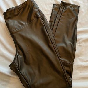 Black leather leggings